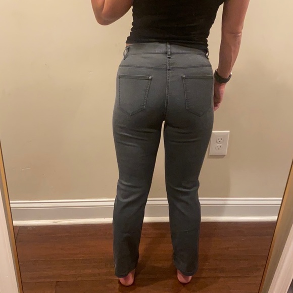 Lafayette 148 Charcoal Gray Straight Leg Jeans - Picture 6 of 11